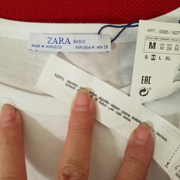 ZARA 'let your future unfold' graphic tee short sleeve white Med - Picture 6 of 6